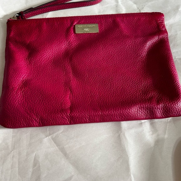 Cole Haan Hot Pink Pebble Leather Wristlet - Picture 12 of 14